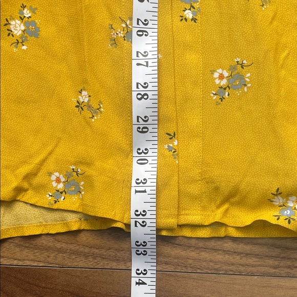 GAP Mustard Yellow Floral A-Line Skirt Summer Long - Picture 7 of 8